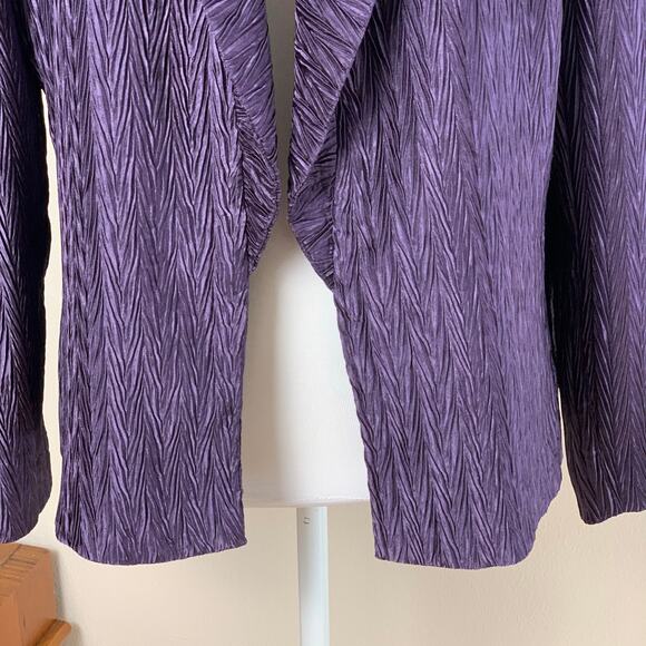 Chico's Size 1 US M Open Front Dress Blazer Jacket Purple Pattern Lined Formal - Picture 5 of 8